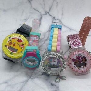 Colorful Kids' Character Watches Set